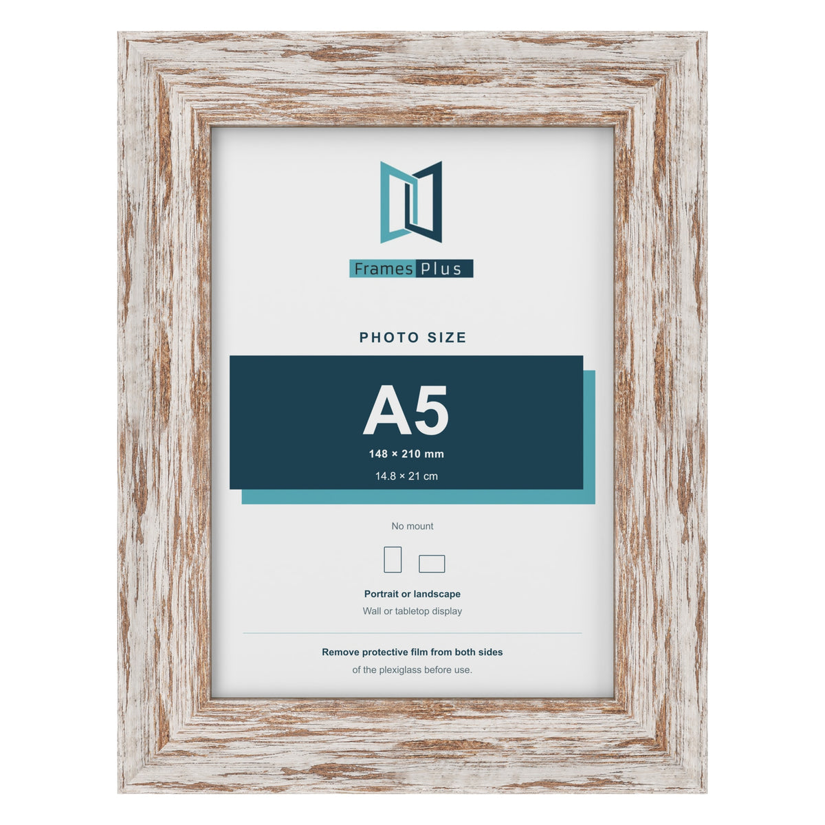 Exmouth Walnut Distressed picture frame for an A5 photo