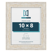 Exmouth White Distressed picture frame for a 10 x 8 inch photo
