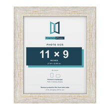 Exmouth White Distressed picture frame for an 11 x 9 inch photo