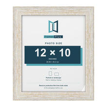 Exmouth White Distressed picture frame for a 12 x 10 inch photo