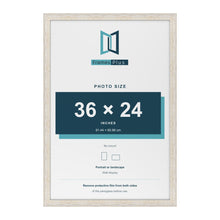 Exmouth White Distressed picture frame for a 36 x 24 inch photo