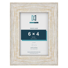 Exmouth White Distressed picture frame for a 6 x 4 inch photo