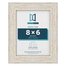 Exmouth White Distressed picture frame for an 8 x 6 inch photo