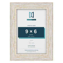 Exmouth White Distressed picture frame for a 9 x 6 inch photo
