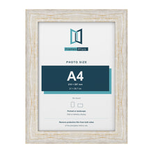 Exmouth White Distressed picture frame for an A4 photo