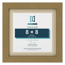Gold 10 x 10 inch picture frame with an ivory mount for an 8 x 8 inch photo