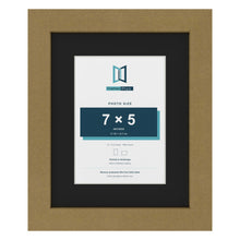 Gold 10 x 8 inch picture frame with a black mount for a 7 x 5 inch photo