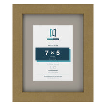 Gold 10 x 8 inch picture frame with a Dawn Grey mount for a 7 x 5 inch photo
