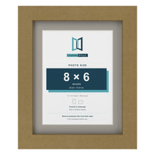 Gold 10 x 8 inch picture frame with a Dawn Grey mount for an 8 x 6 inch photo