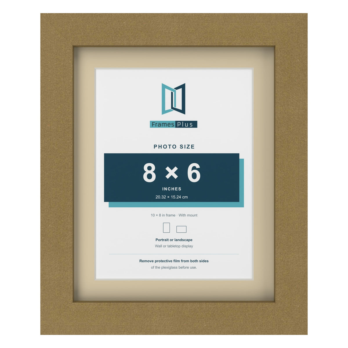 Gold 10 x 8 inch picture frame with an ivory mount for an 8 x 6 inch photo