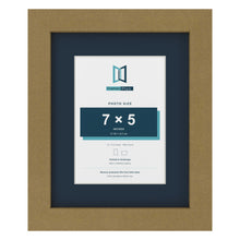 Gold 10 x 8 inch picture frame with a Pacific Blue mount for a 7 x 5 inch photo