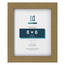 Gold 10 x 8 inch picture frame with a white mount for a 8 x 6 inch photo