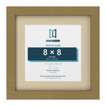 Gold 11 x 11 inch picture frame with an ivory mount for an 8 x 8 inch photo