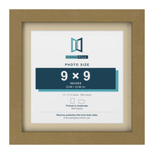Gold 11 x 11 inch picture frame with an ivory mount for a 9 x 9 inch photo