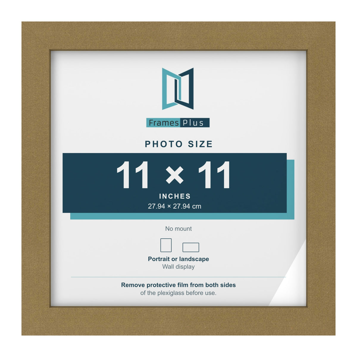 Gold picture frame for a 11 x 11 inch photo