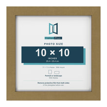 Gold 11 x 11 inch picture frame with a white mount for a 10 x 10 inch photo