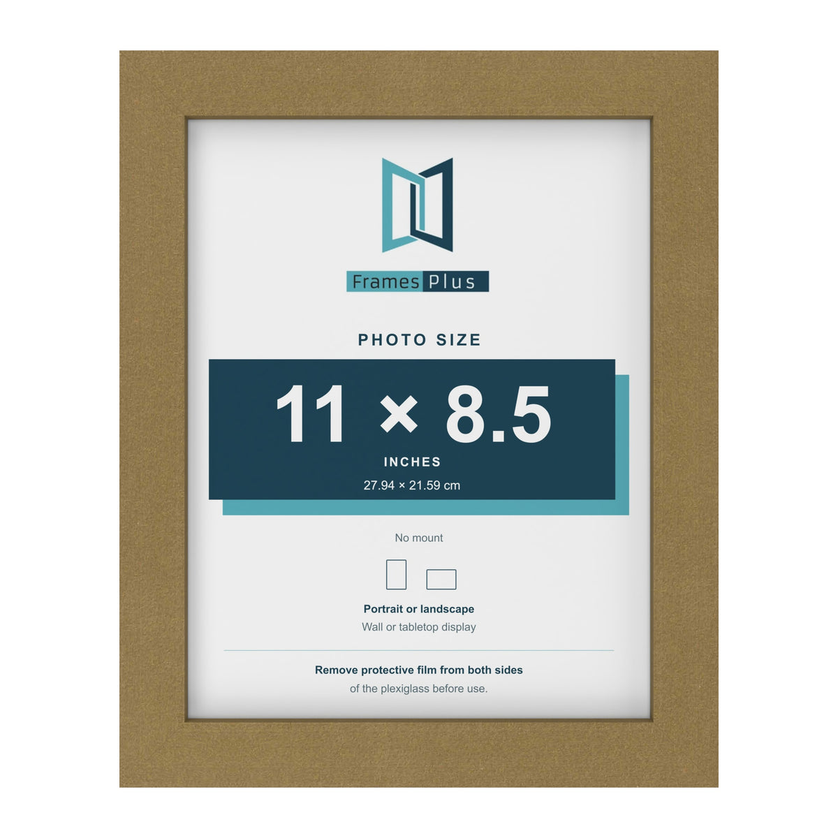 Gold picture frame for an 11 x 8.5 inch photo