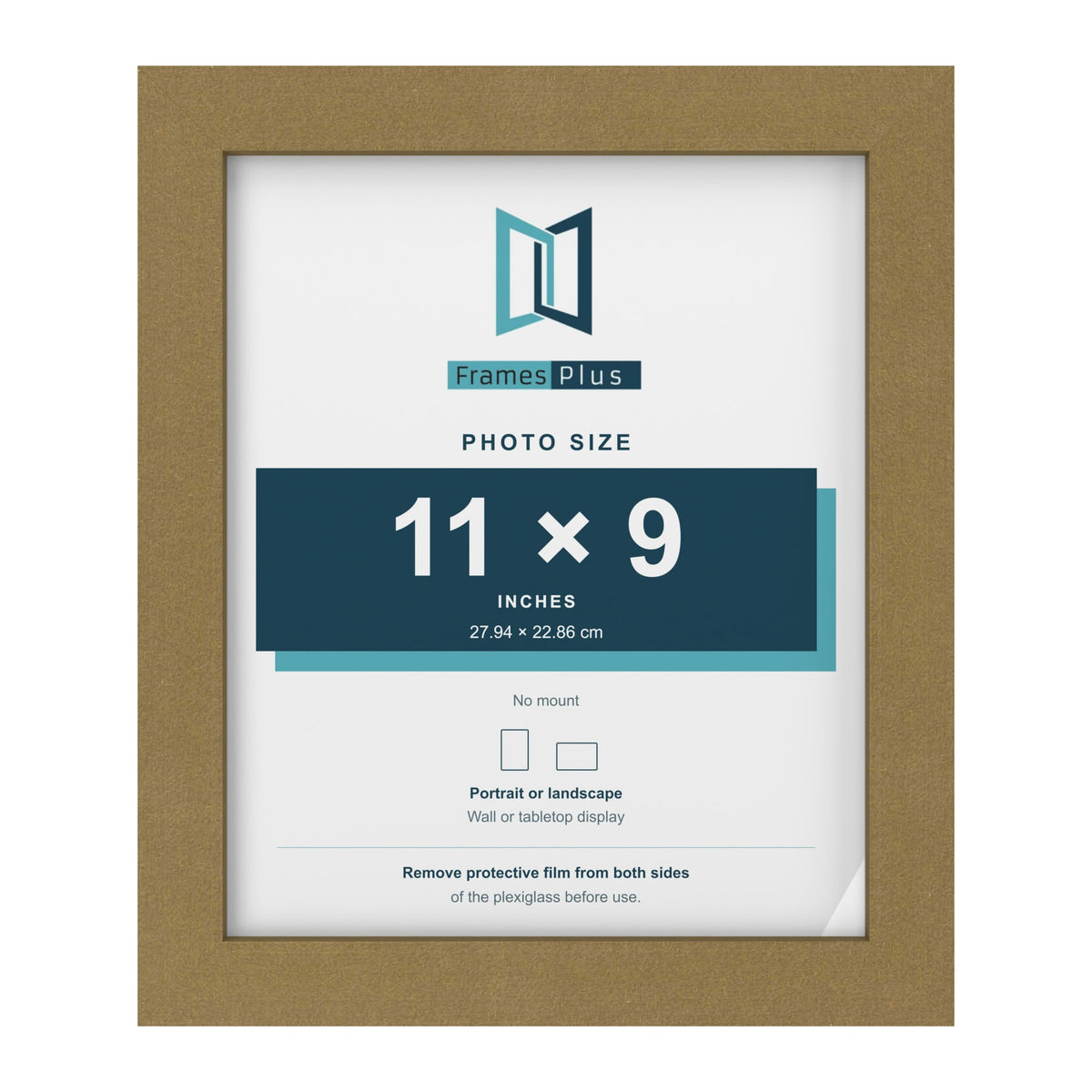 Gold picture frame for a 11 x 9 inch photo