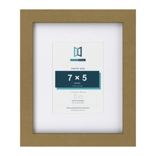 Gold 11 x 9 inch picture frame with a white mount for a 7 x 5 inch photo