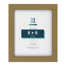 Gold 11 x 9 inch picture frame with a white mount for an 8 x 6 inch photo