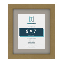 Gold 12 x 10 inch picture frame with a Dawn Grey mount for a 9 x 7 inch photo
