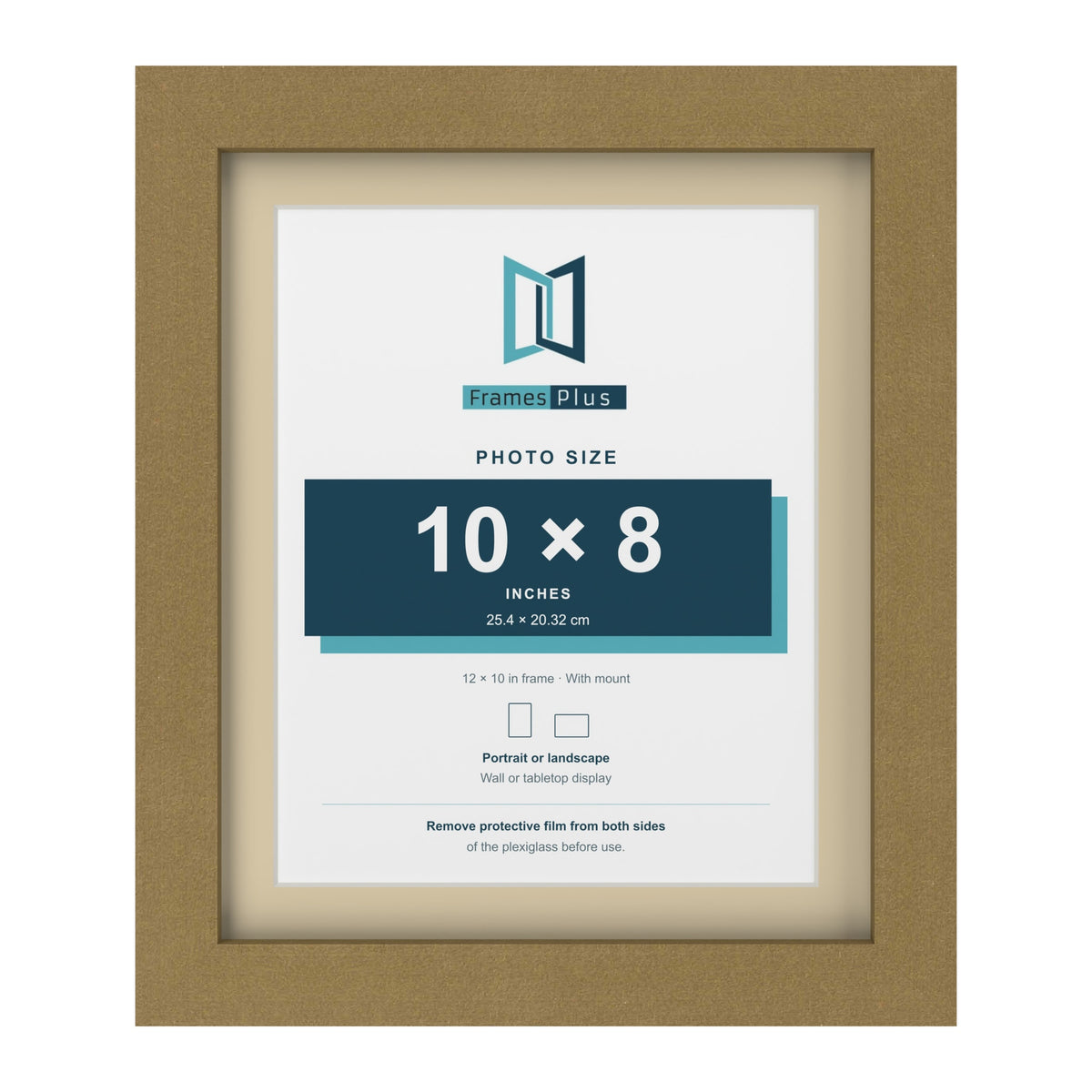 Gold 12 x 10 inch picture frame with an ivory mount for a 10 x 8 inch photo