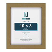 Gold 12 x 10 inch picture frame with a white mount for a 10 x 8 inch photo