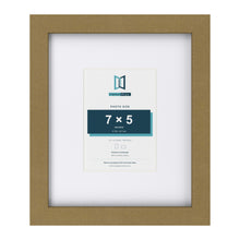 Gold 12 x 10 inch picture frame with a white mount for a 7 x 5 inch photo