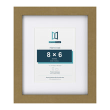 Gold 12 x 10 inch picture frame with a white mount for a 8 x 6 inch photo