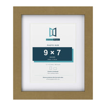 Gold 12 x 10 inch picture frame with a white mount for a 9 x 7 inch photo