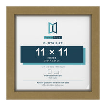 Gold 12 x 12 inch picture frame with a Dawn Grey mount for an 11 x 11 inch photo