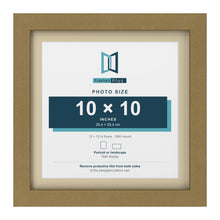 Gold 12 x 12 inch picture frame with an ivory mount for a 10 x 10 inch photo