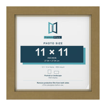 Gold 12 x 12 inch picture frame with an ivory mount for an 11 x 11 inch photo