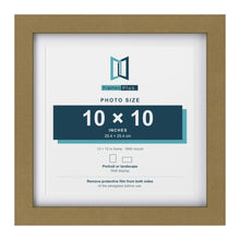 Gold 12 x 12 inch picture frame with a white mount for a 10 x 10 inch photo