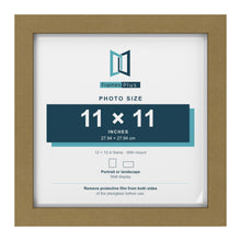 Gold 12 x 12 inch picture frame with a white mount for a 11 x 11 inch photo
