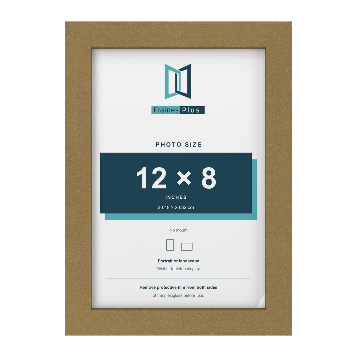 Gold picture frame for a 12 x 8 inch photo