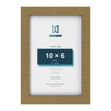 Gold 12 x 8 inch picture frame with a white mount for a 10 x 6 inch photo