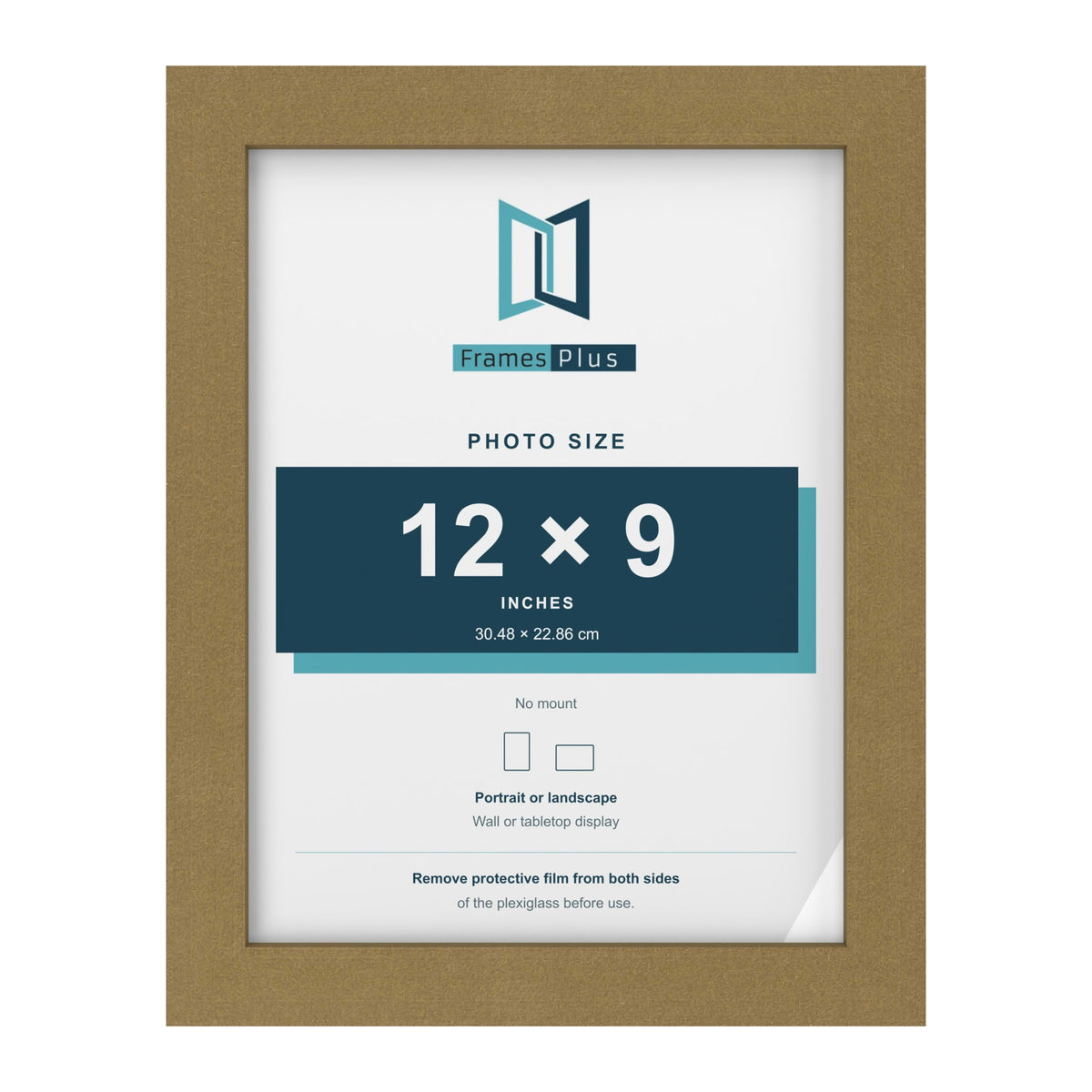 Gold picture frame for a 12 x 9 inch photo