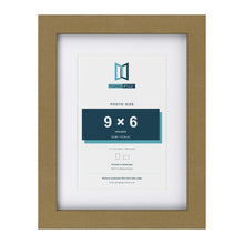 Gold 12 x 9 inch picture frame with a white mount for a 9 x 6 inch photo