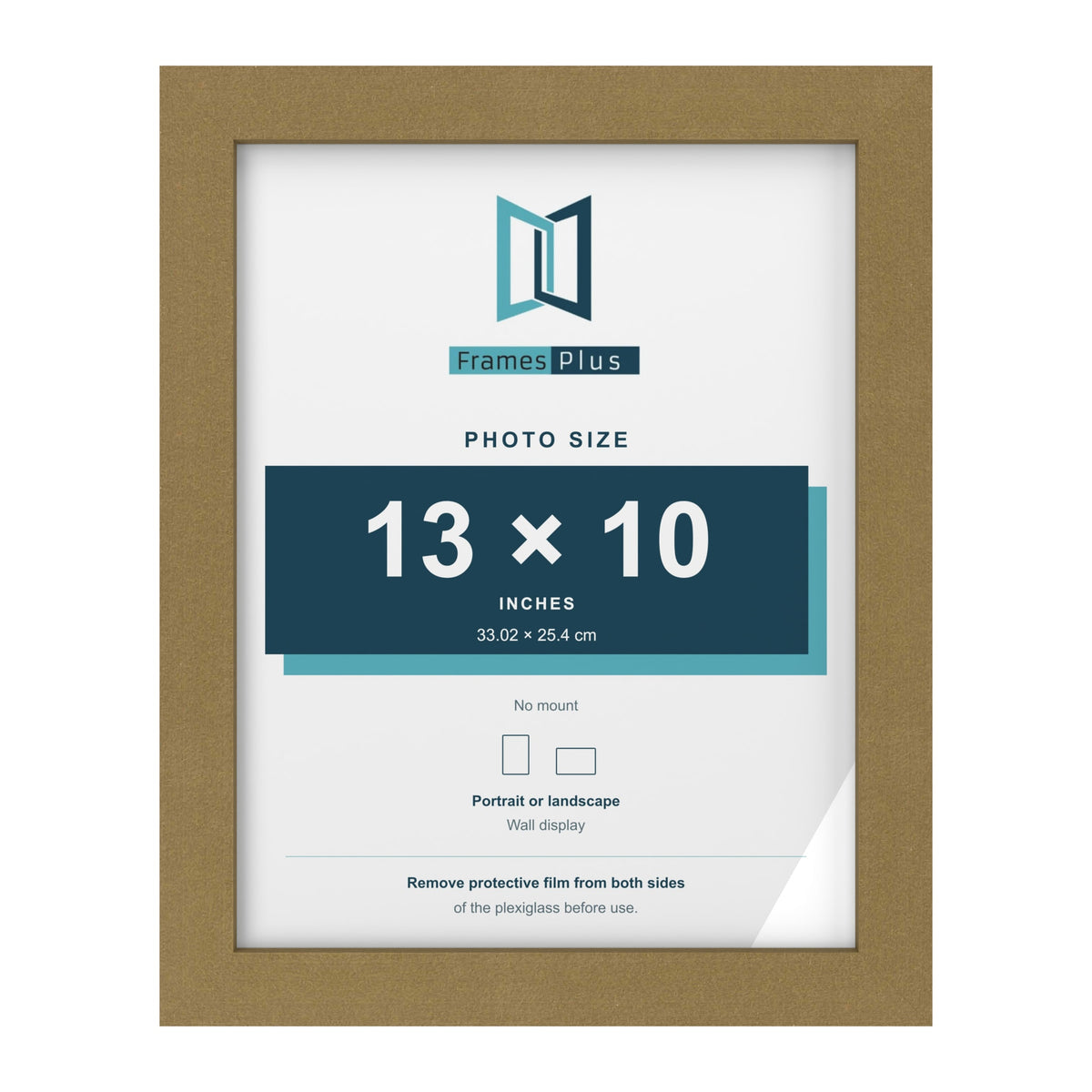 Gold picture frame for a 13 x 10 inch photo