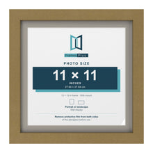 Gold 13 x 13 inch picture frame with a Dawn Grey mount for an 11 x 11 inch photo