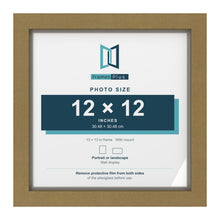 Gold 13 x 13 inch picture frame with a Dawn Grey mount for a 12 x 12 inch photo
