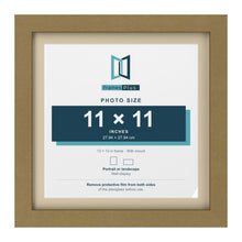 Gold 13 x 13 inch picture frame with an ivory mount for an 11 x 11 inch photo