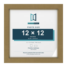 Gold 13 x 13 inch picture frame with an ivory mount for a 12 x 12 inch photo