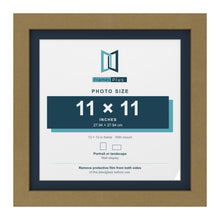 Gold 13 x 13 inch picture frame with a Pacific Blue mount for an 11 x 11 inch photo