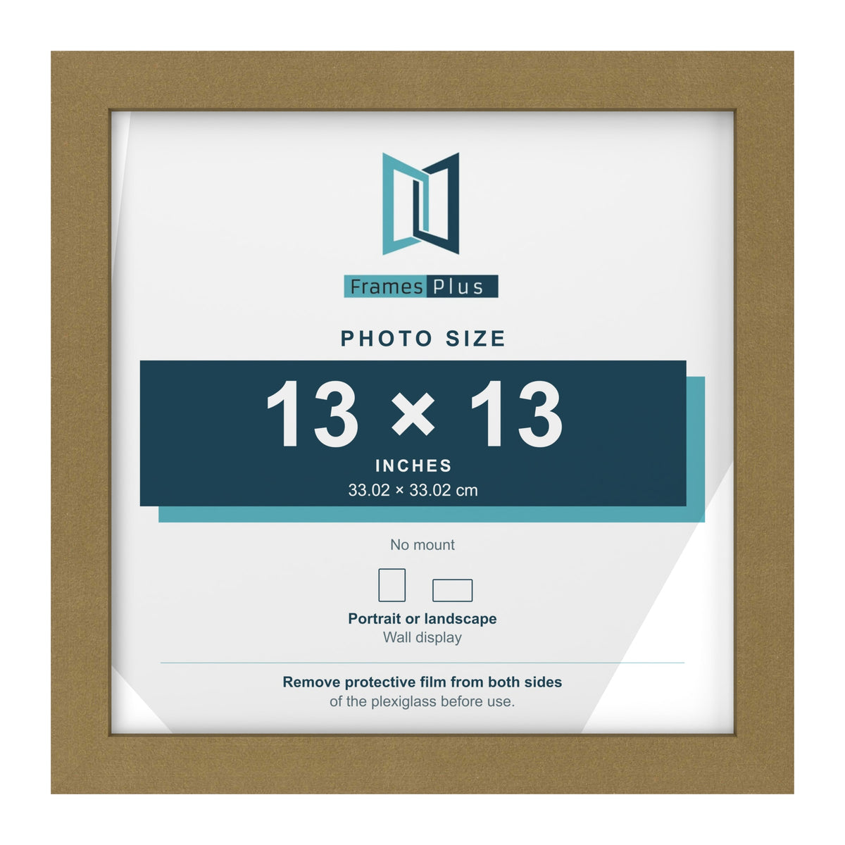 Gold picture frame for a 13 x 13 inch photo