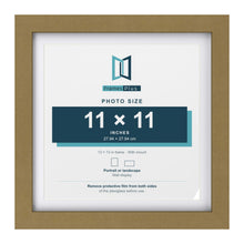 Gold 13 x 13 inch picture frame with a white mount for a 11 x 11 inch photo