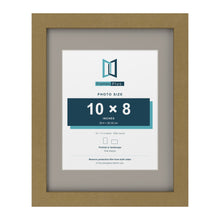 Gold 14 x 11 inch picture frame with a Dawn Grey mount for a 10 x 8 inch photo