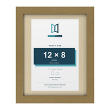 Gold 14 x 11 inch picture frame with an ivory mount for a 12 x 8 inch photo