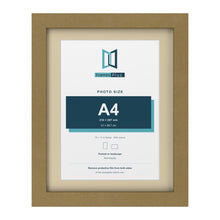 Gold 14 x 11 inch picture frame with an ivory mount for an A4 photo